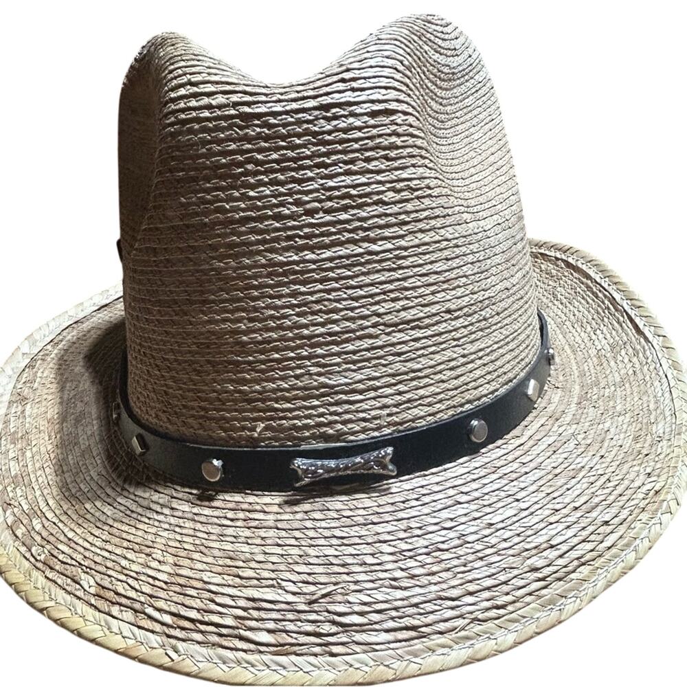 San Antonio Ranch Stylish Tan Straw Hat with Black Band men's size 6